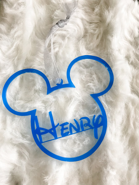 Mickey/Minnie Acrylic Personalized Ornament
