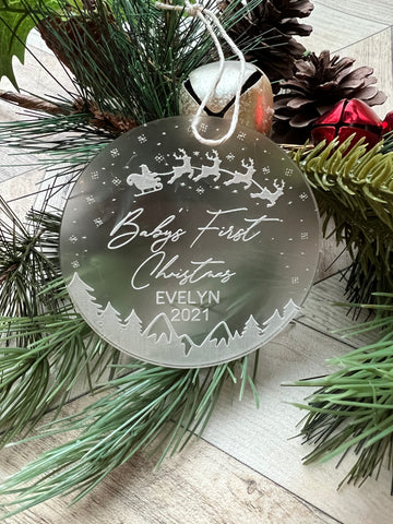 Baby’s First Christmas Engraved Acrylic Ornament