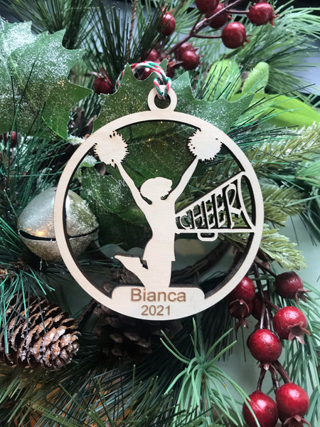 Personalized Cheerleading Ornament Pick from 6 designs