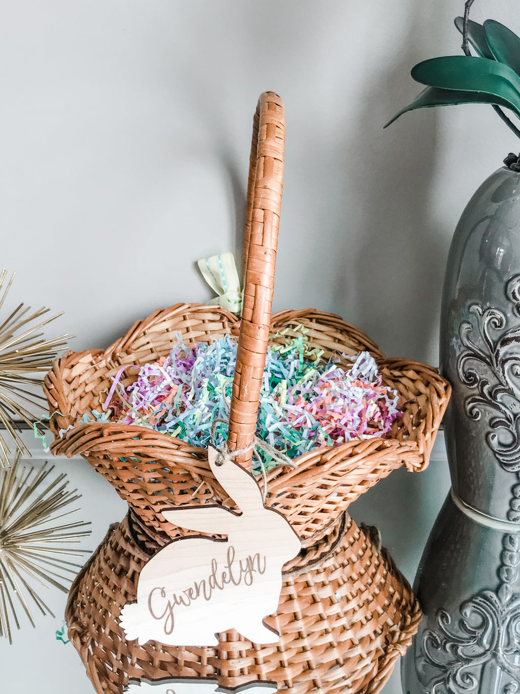 Personalized Bunny Easter basket tags