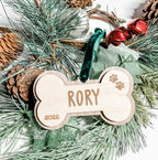 Dog Bone Personalized Wood Ornament
