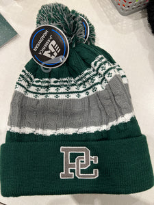 Green pom embroidered hat