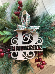 Personalized Statement Monogram Ornament 5”