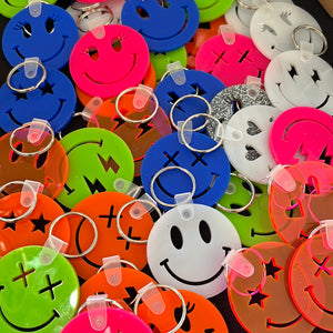 Retro Smiley Keychains- choose from 6 different style faces!