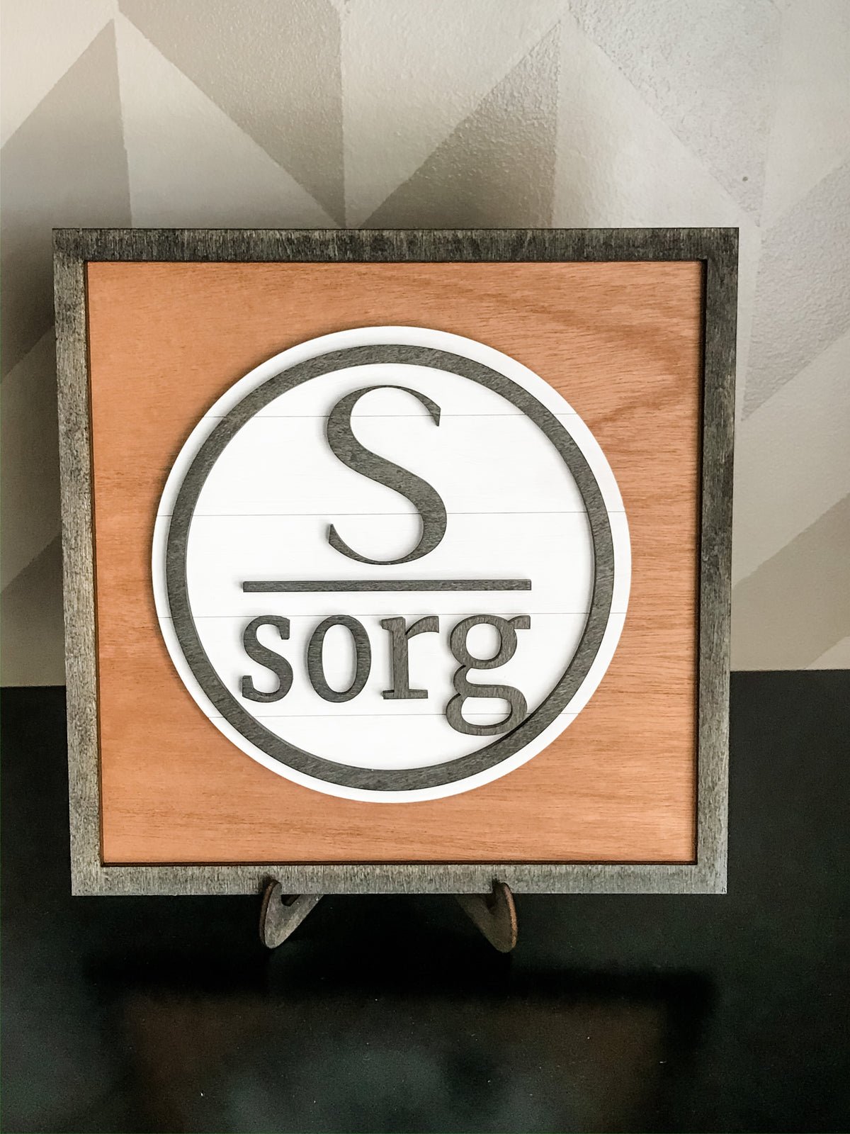 Modern Initial and Name wood frame