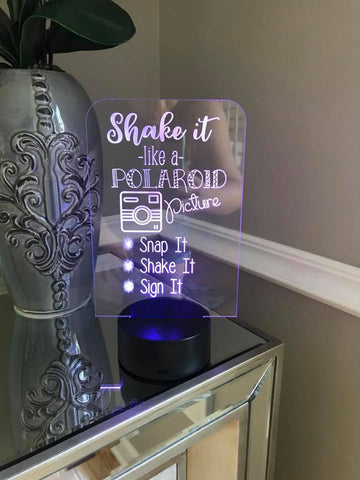 Shake it Like a Polaroid Picture Acrylic LED Light up Sign