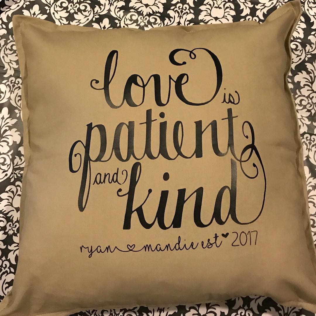 Love is Patient and Kind Custom Personalized Pillow cover