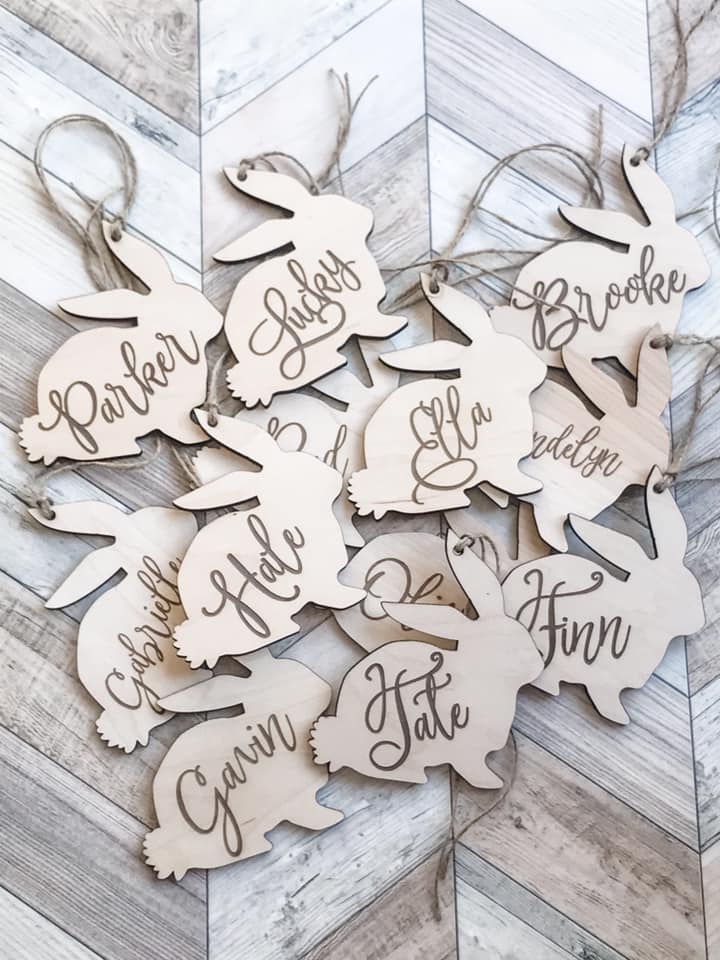 Personalized Bunny Easter basket tags