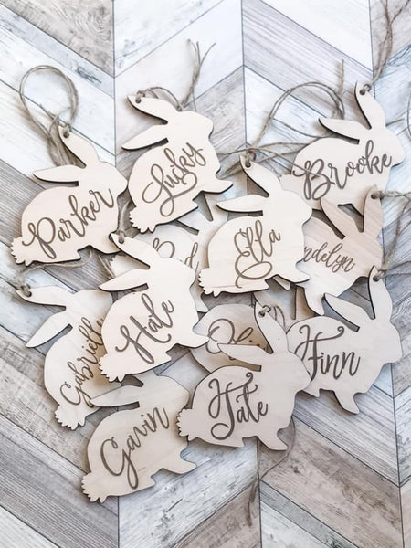 Personalized Bunny Easter basket tags