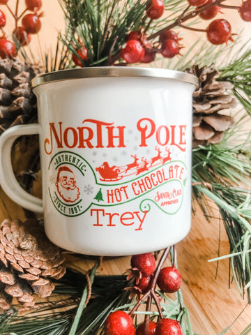 North Pole Hot Chocolate Santa Claus Approved Personalized Camp Mug
