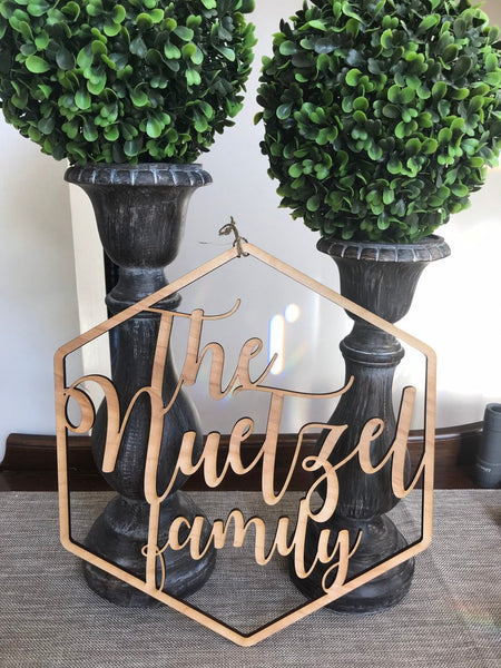 Family Name Wood Door Signs