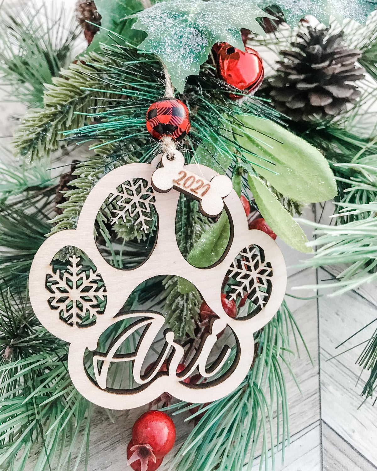 Personalized Laser Engraved Dog Paw Print