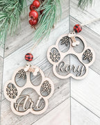 Personalized Laser Engraved Dog Paw Print