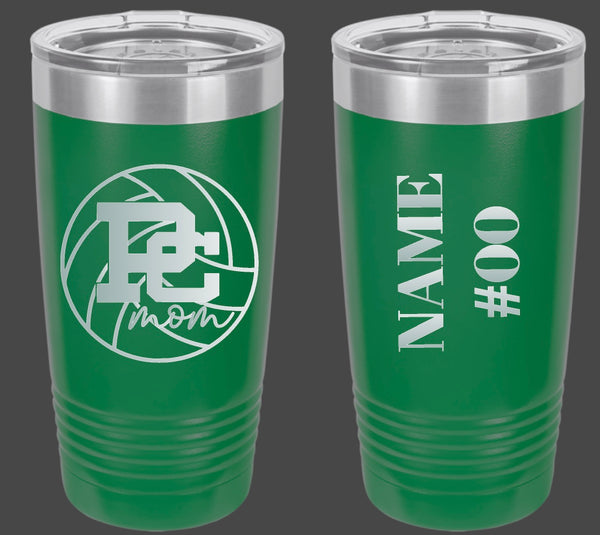PC Volleyball or other fan 32oz personalized water bottle or 20oz Travel Mug