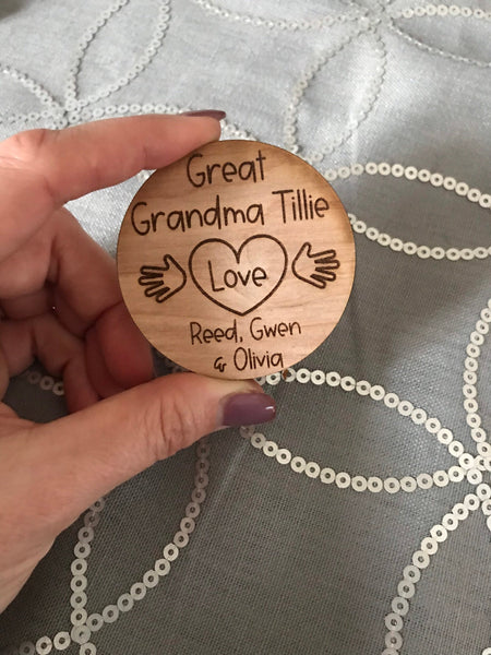 Pocket Hug Engraved Wooden Token Card Gift