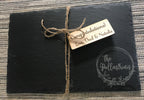 Engraved Slate Cheese Tray Last Name with floral wreath
