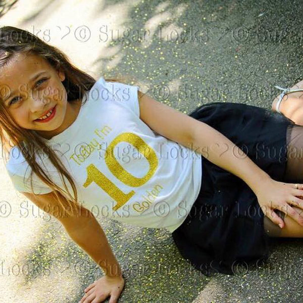 Today I'm Golden Birthday Number Glitter Shirt