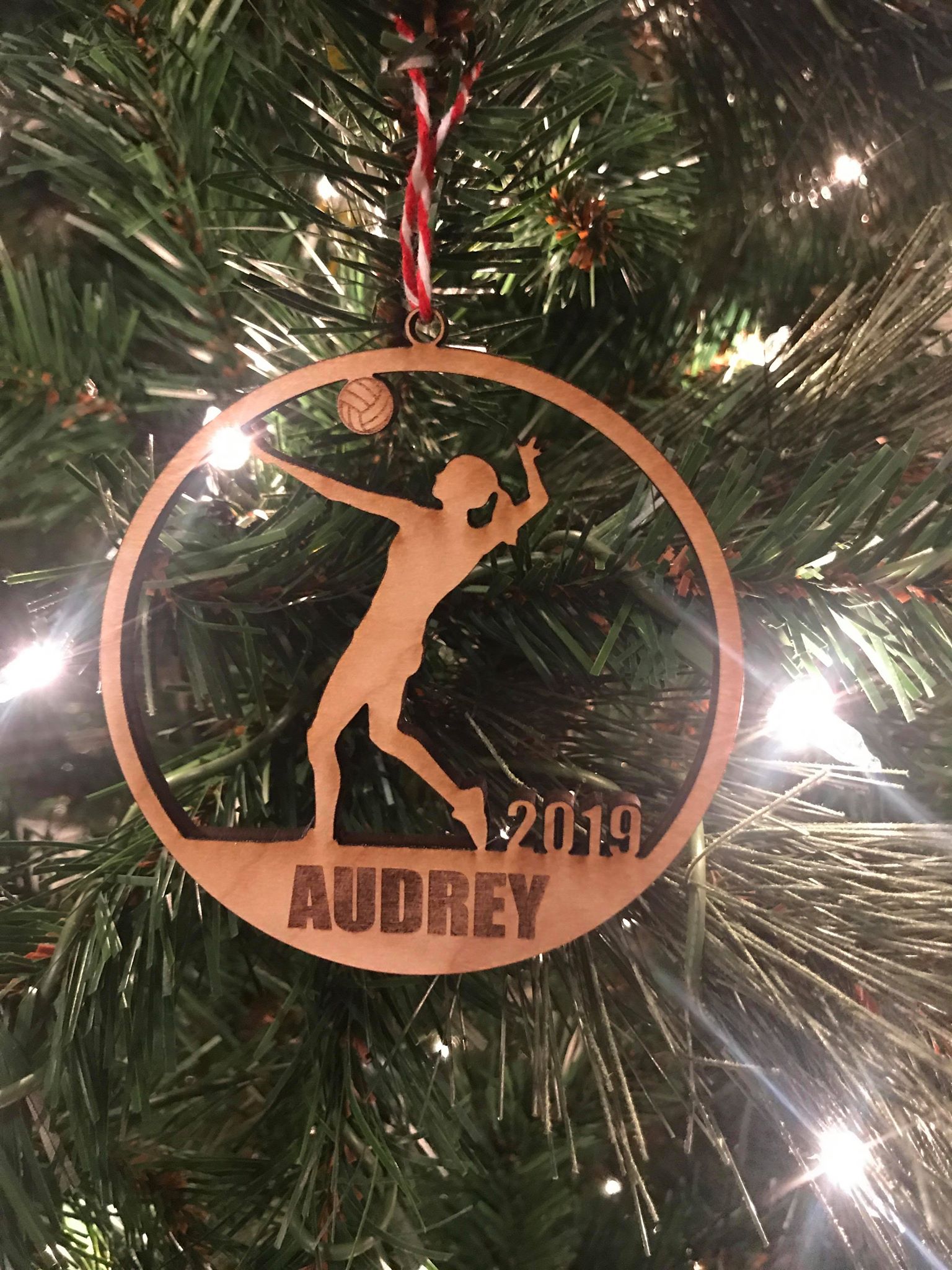 Volleyball Girl custom personalize wood laser cut ornament