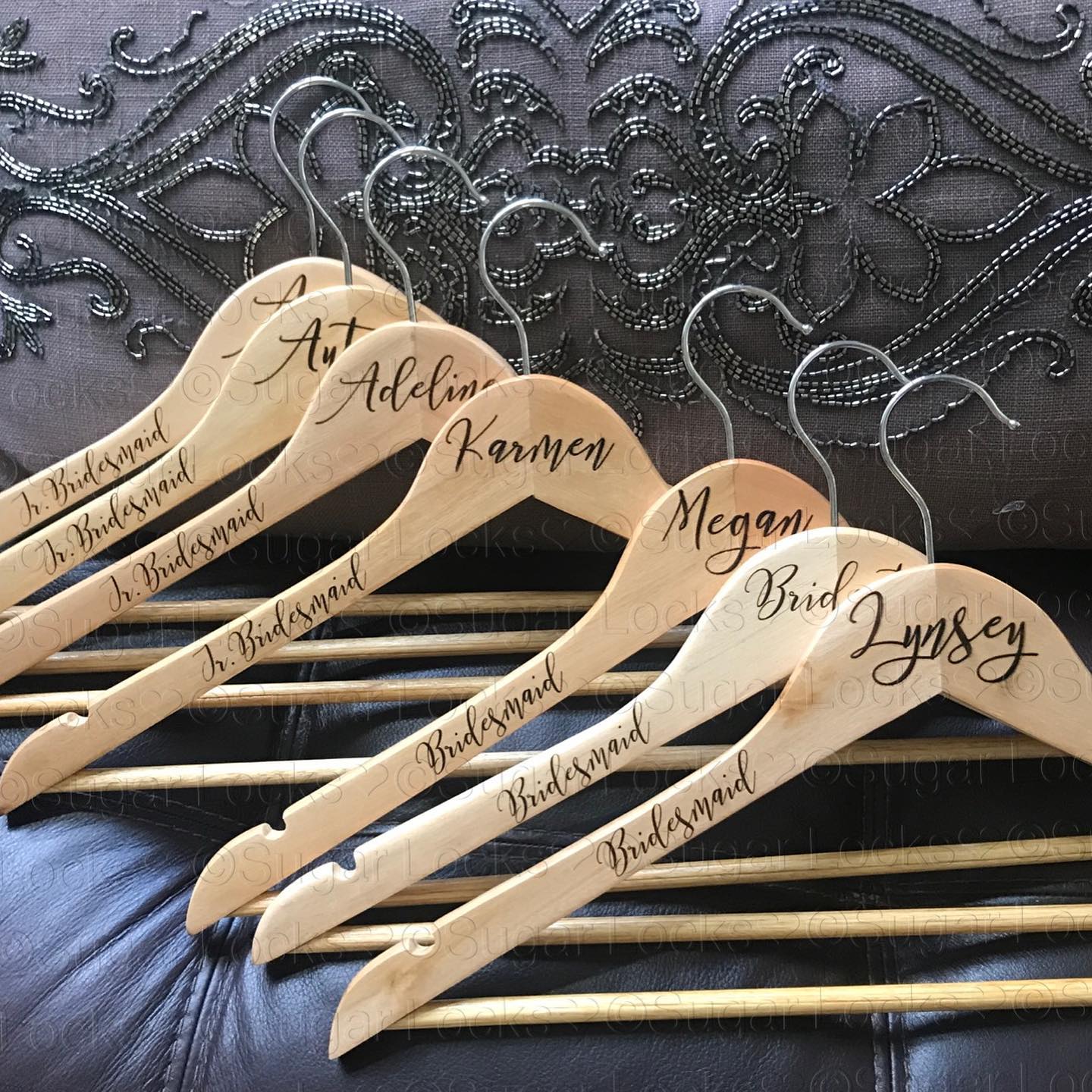 Bridal Party Wood Hangers Custom Personalized
